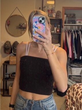 American Eagle Outfitters Dark Brown Knit tube top